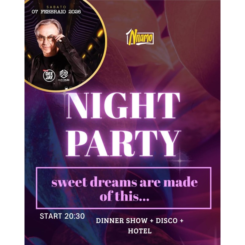 NIGHT PARTY: Il Dinner Show senza pensieri con Disco e Hotel